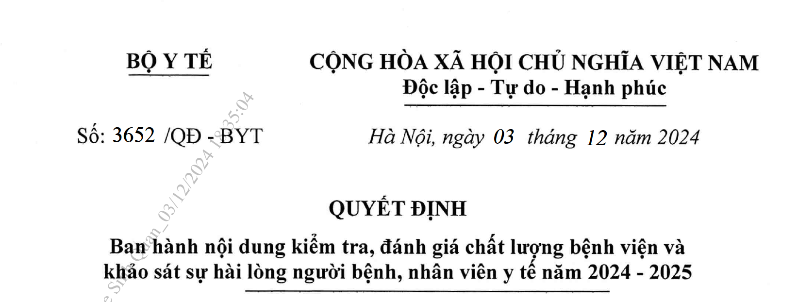 Sáu nội dung đánh giá chất lượng bệnh viện năm 2024-2025