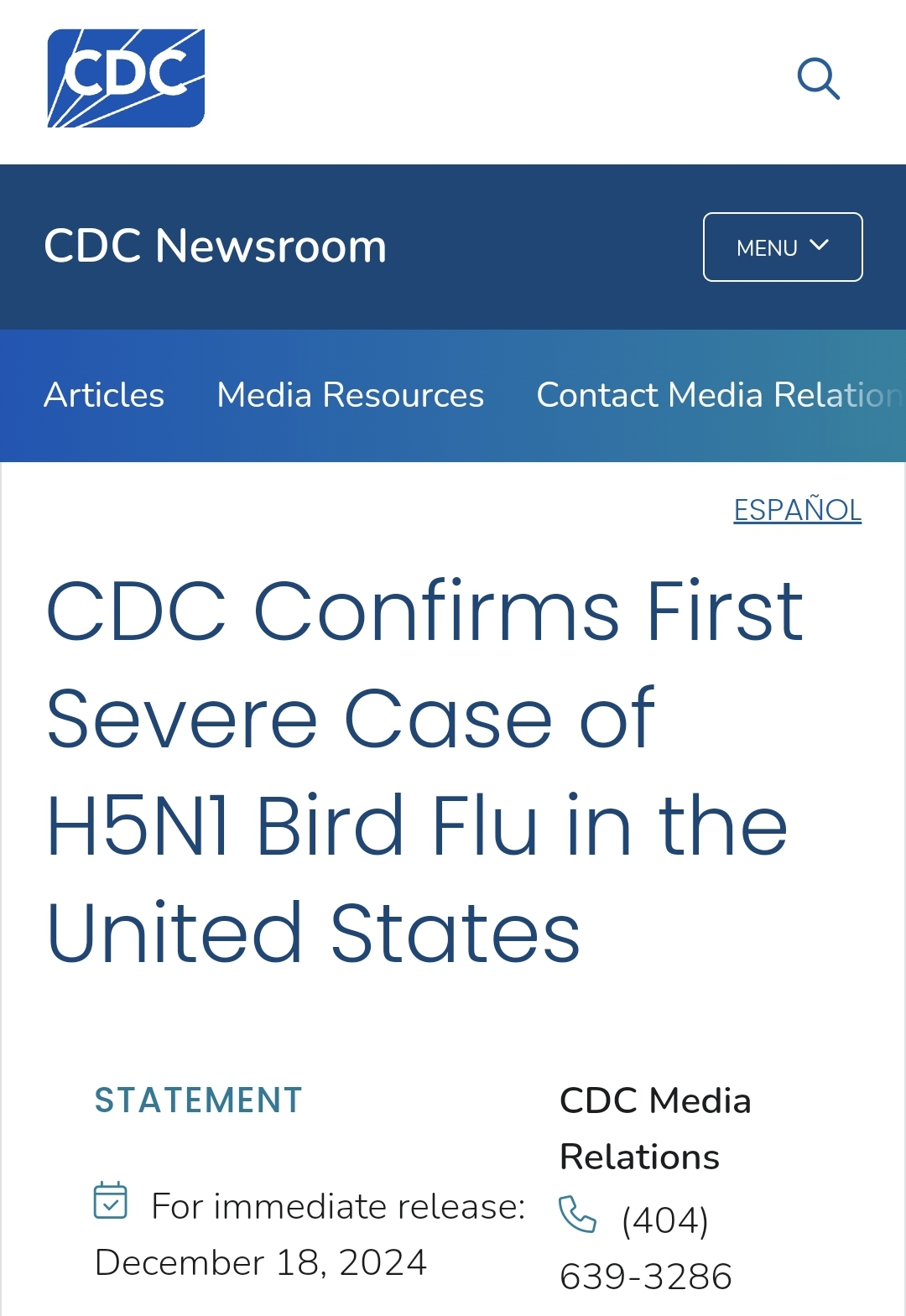 CDC: Đột biến gen của cúm gia cầm xuất hiện trong ca bệnh nghiêm trọng đầu tiên ở Hoa Kỳ